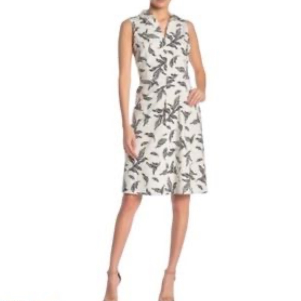 TAHARI Linen Blend Sleeveless Shirt Dress Size 12